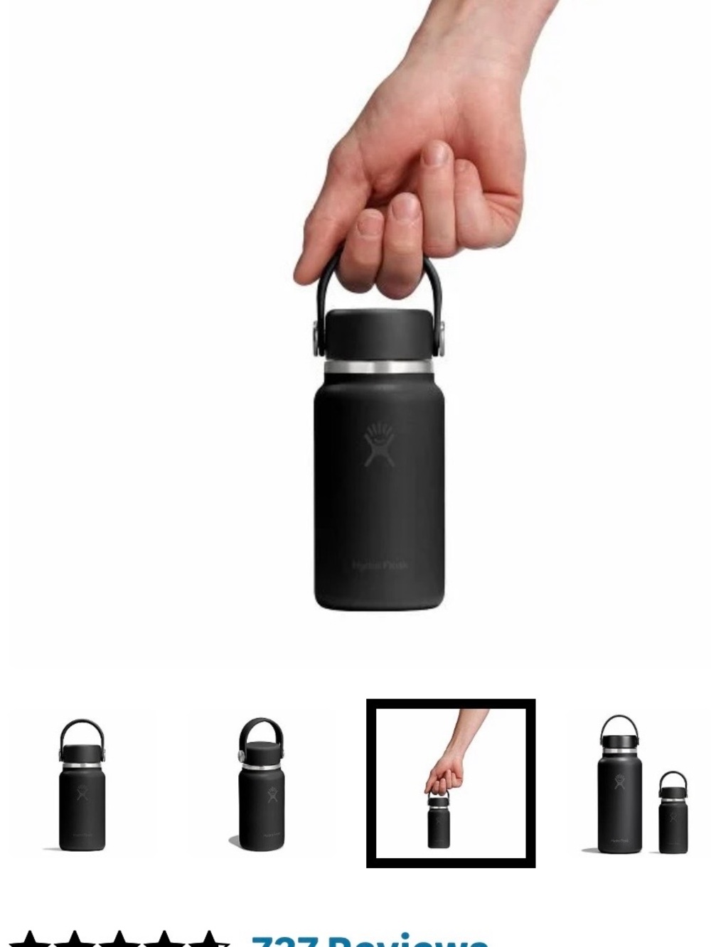 Hydro Flask Black Micro Hydro 200 mL Bottle